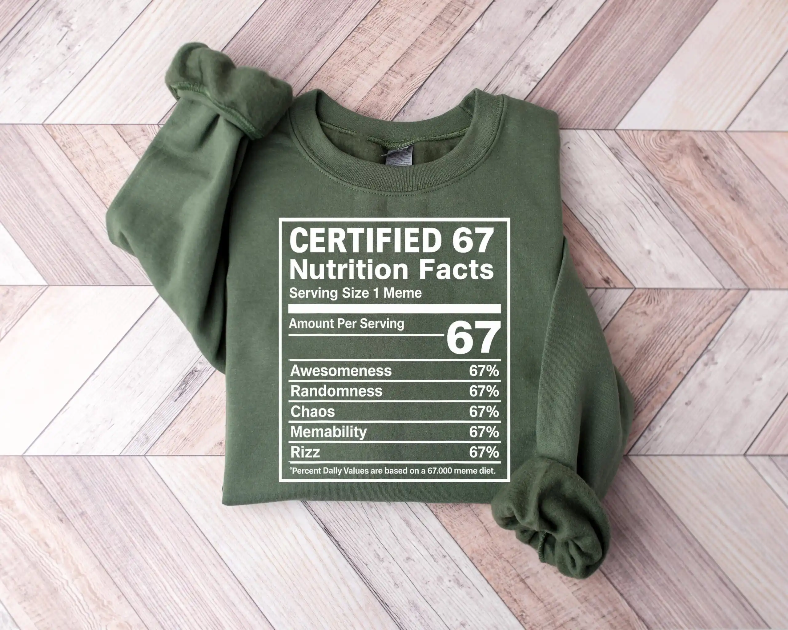 67 Meme Nutrition Facts Tee – Funny Gen Z Graphic Sweatshirt 67 Meme Nutrition Facts Tee – Funny Gen Z Graphic Sweatshirt