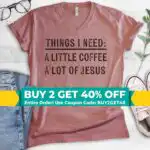 A Little Coffee A Lot Of Jesus V-Neck Tee - Unisex Christian Shirt