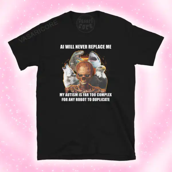 AI Will Never Replace Me Autism Tee – Soft Cotton Graphic Shirt