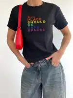All Places Should Be Safe Spaces Tee – Vintage LGBTQ Pride Top