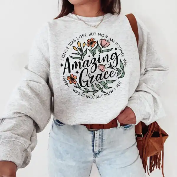 Amazing Grace Sweatshirt – Cozy Christian Faith-Based Top