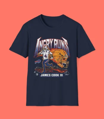 Angry Runs 2025 James Cook III Shirt – Bold Buffalo Flames Tee
