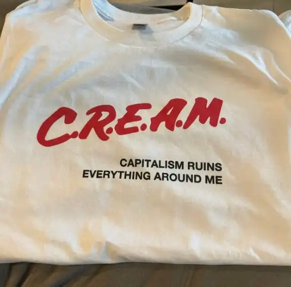 Anti Capitalism Meme Shirt - Funny Y2K Style Gag Tee for Adults