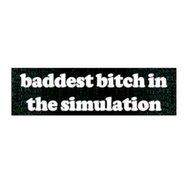 Baddest Bitch in the Simulation Bumper Sticker – Funny Vinyl Decal