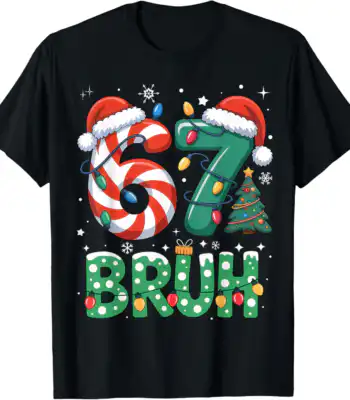 Bruh 67 Meme Christmas Tee – Fun Kids Shirt for Boys and Girls