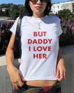 But Daddy I Love Her Pride Baby Tee – Y2K Summer Shirt