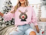 Christmas Brown Goldendoodle Reindeer Sweatshirt – Holiday Dog Lover Gift