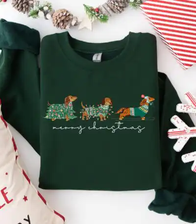 Christmas Dachshund Sweatshirt – Cozy Holiday Dog Lover Gift