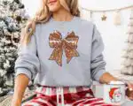 Christmas Gingerbread Coquette Sweatshirt – Cute Holiday Hoodie
