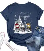 Christmas Shirts for Women – Funny Graphic Tree Light Top