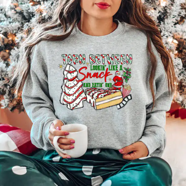 Christmas Tree Cake Sweatshirt – Fun Holiday Graphic Top