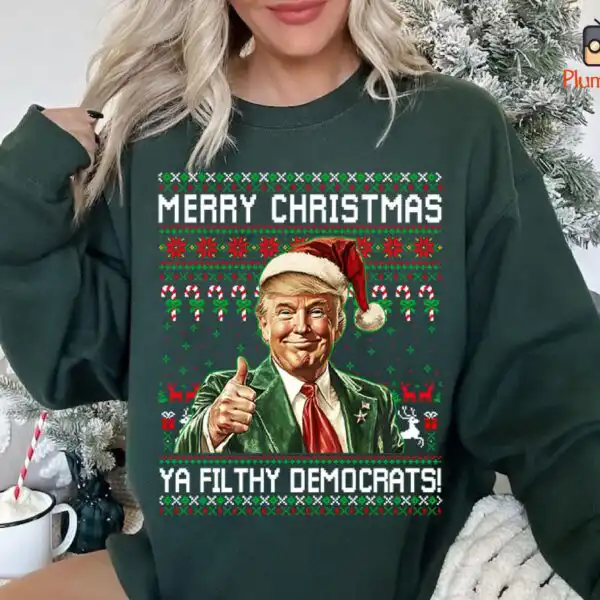 Christmas Trump Sweatshirt – Fun Unisex Holiday Tee for All