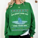 Christmas Whale Ugly Holiday Sweatshirt – Funny Dad Gift Apparel