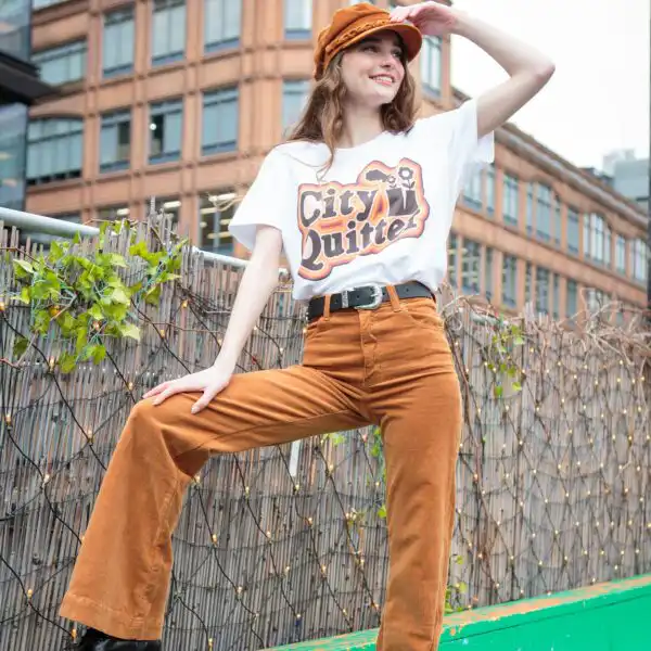 City Quitter Women's Tee – Soft Floral Graphic Slogan Shirt