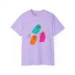 Colorful Ghost Trio T-Shirt – Cute Halloween Tee for Kids & Women