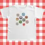 Coquette Baby Tee with Vintage Badges – Cute 90s Aesthetic Top