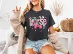 Coquette Easter Nurse T-Shirt – Cute Bunny Ears RN Tee