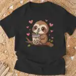 Cute Sloth Boba Tea T-Shirt – Funny Gift for Tea Lovers
