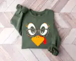 Cute Turkey Thanksgiving Sweatshirt – Funny Family Matching Tee
