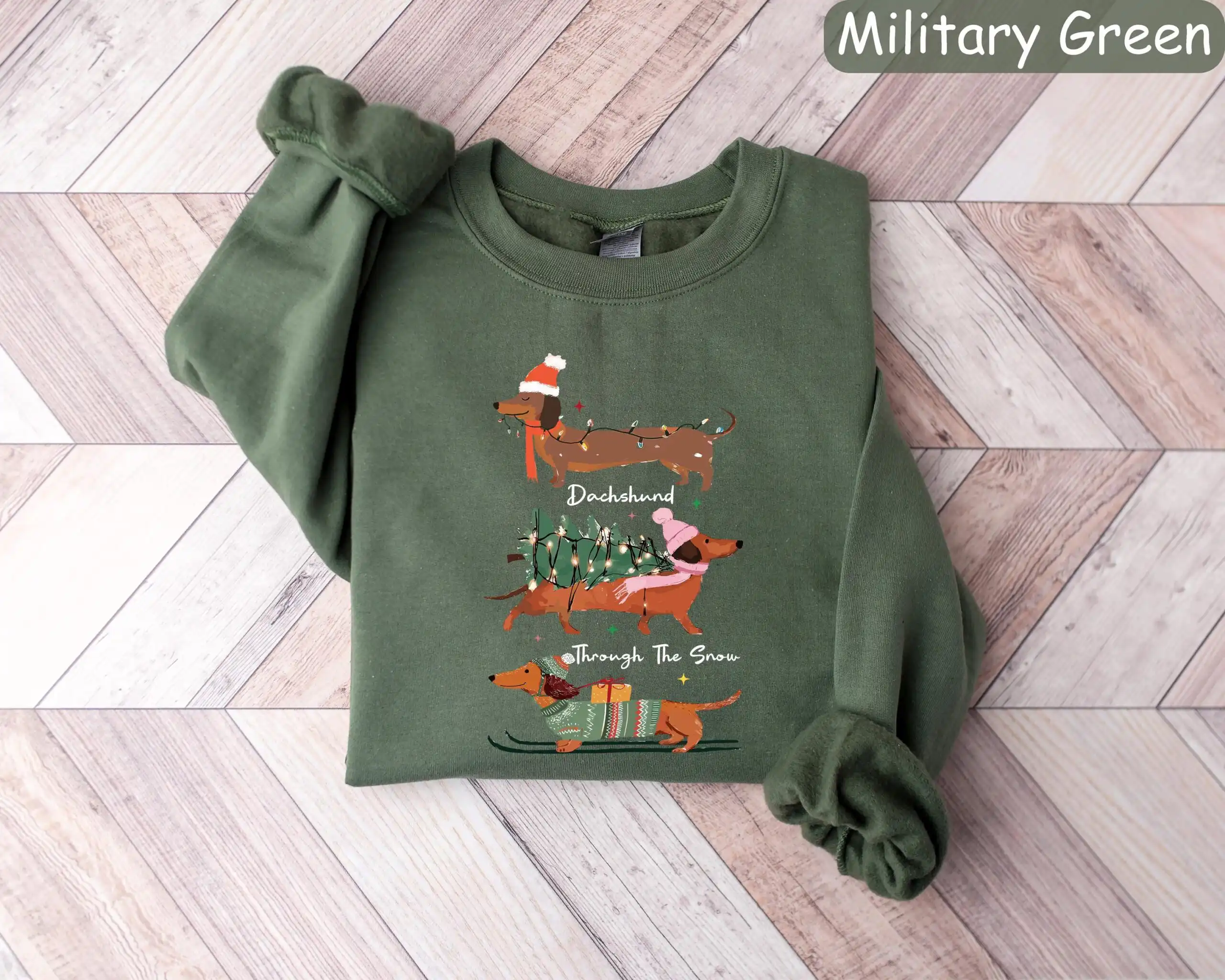 Dachshund Through the Snow Sweatshirt – Funny Holiday Pullover Dachshund Through the Snow Sweatshirt – Funny Holiday Pullover