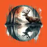 Deer Buck Moonlight Reflection Tee – Soft Cotton Forest Shirt