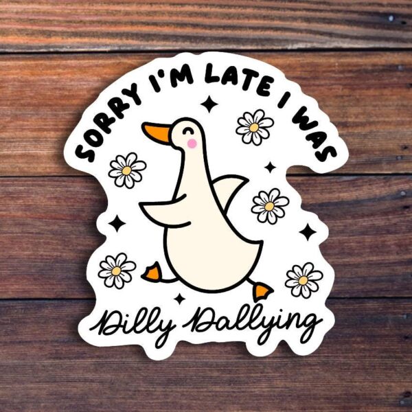 Dilly Dallying Goose Sticker – Cute Waterproof Funny Goose Design