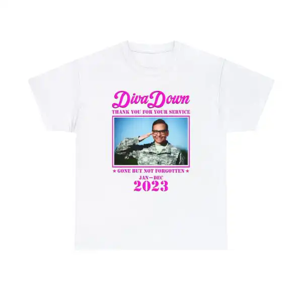 Diva Down Thank You For Your Service Tee – Casual Graphic Shirt