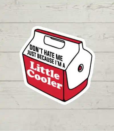 Don’t Hate Me Just Because I’m A Little Cooler Sticker – Cute Vinyl Decal for Water Bottles and Laptops