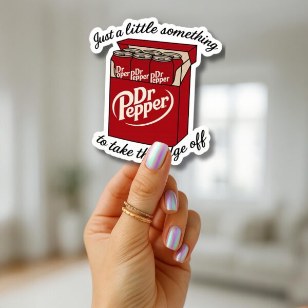 Dr Pepper Sticker – Funny Glossy Waterproof Decal for Drink Lovers