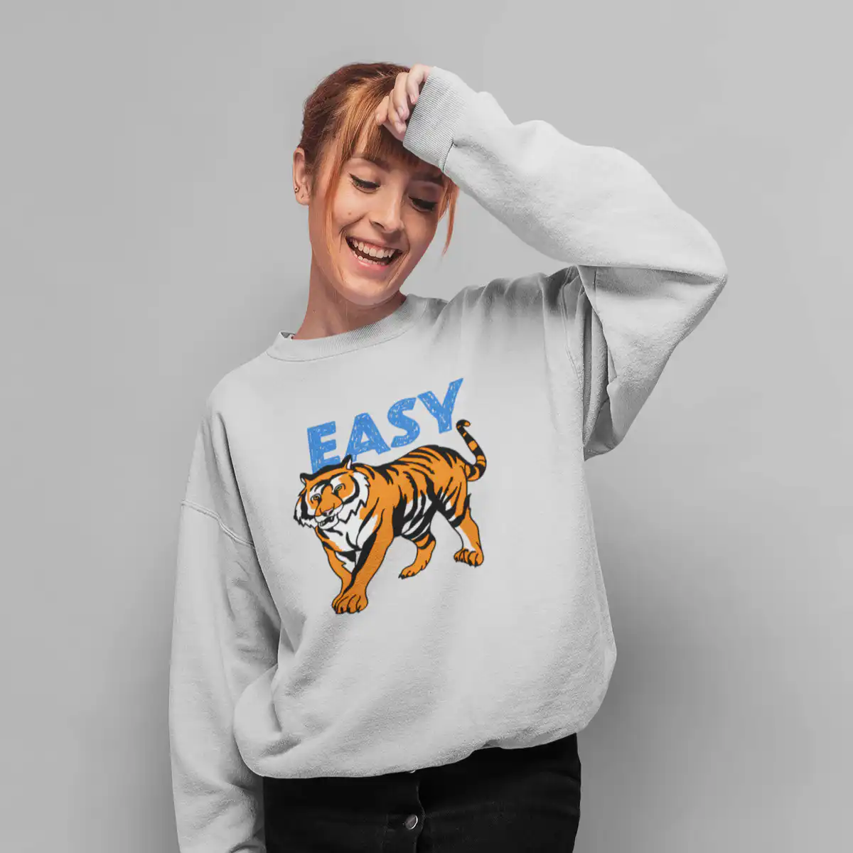 Easy Tiger Crewneck Sweatshirt – Relaxed Fit Cozy Top Easy Tiger Crewneck Sweatshirt – Relaxed Fit Cozy Top