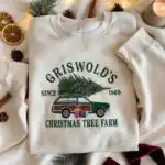 Embroidered Christmas Tree Farm Sweatshirt – Cozy Holiday Top