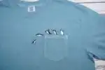 Embroidered Penguin Pocket Tee - Vintage Style Soft Cotton T-Shirt