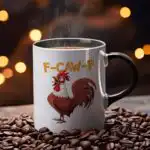 F Caw F Coffee Mug – Funny Rooster Gag Gift for Him/Her