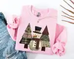Faux Patchwork Snowman Hoodie – Cute Winter Holiday Sweatshirt