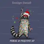 Feral & Festive Raccoon Sweatshirt – Funny Ugly Christmas Top