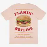 Flamin’ Hotline Burger T-Shirt – Pastel Peach Graphic Tee