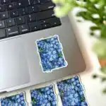 Forget Me Not Flower Vinyl Sticker – Glittery Waterproof Decal