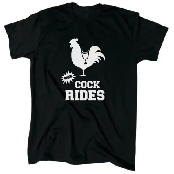 Free Cock Rides Funny Men's T-Shirt – Black Cotton Crew Tee