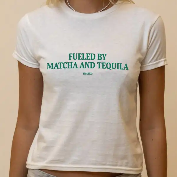 Fueled by Matcha and Tequila Tee – Women's Cropped Graphic Top