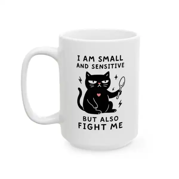 Funny Black Cat Coffee Mug – Cute Sarcastic Gift for Cat Lovers