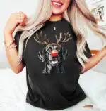 Funny Black Lab Christmas Sweatshirt – Cozy Reindeer Pullover
