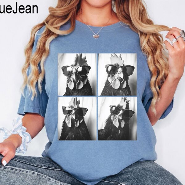 Funny Chicken With Sunglasses Shirt – Cute Farm Animal Tee for Women