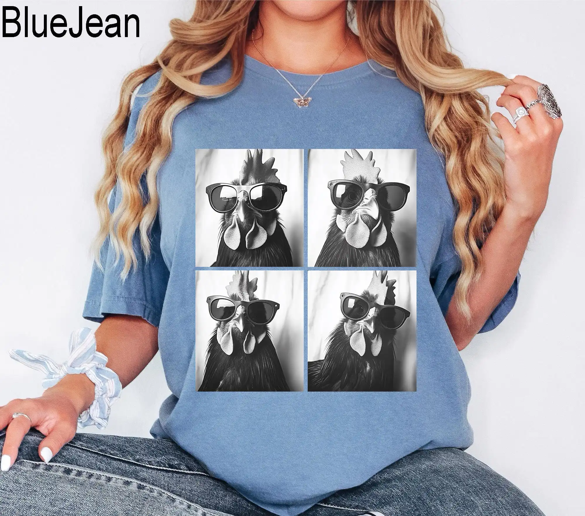 Funny Chicken With Sunglasses Shirt – Cute Farm Animal Tee for Women Funny Chicken With Sunglasses Shirt – Cute Farm Animal Tee for Women