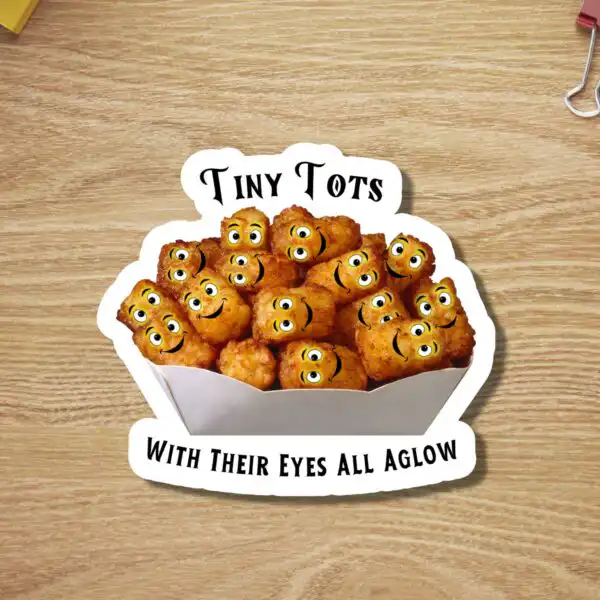 Funny Christmas Sticker – Tiny Tots with Their Eyes All Aglow
