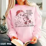 Funny Christmas Sweatshirt – Its Fine Snowman Meltdown Design