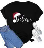 Funny Christmas Tree Light Graphic Shirt – Women’s Holiday Top