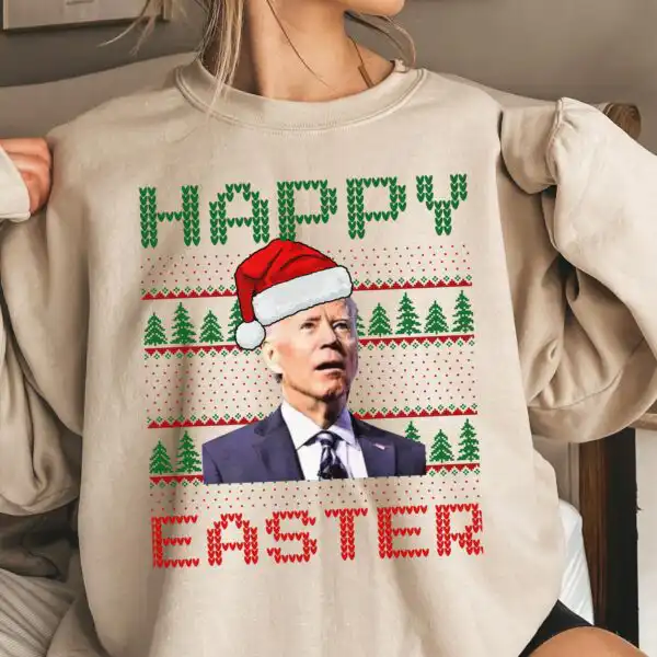 Funny Confused Joe Biden Christmas Sweatshirt – Cozy Holiday Crewneck