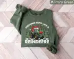 Funny Farmer Christmas Sweater – Tractor Reindeer Graphic Tee