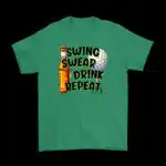 Funny Golfing & Drinking Tee – Swing Swear Repeat Design