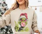 Funny Grinch Christmas Shirt – Santa Blowing Bubble Tee Design